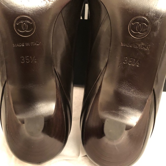 Chanel kitten heels 35.5 with box, extra caps - Picture 12 of 14